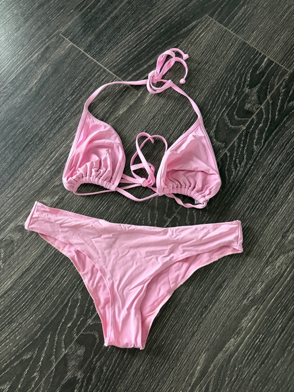 Pink Triangle String Bikini Set - Women